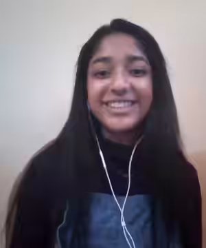 Maitreyi Ramakrishnan during an interview for Never Have I Ever in April 2027 (2020)