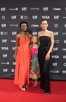 Lexi Venter, Embeth Davidtz, and Zikhona Bali at the 2024 Toronto International Film Festival red carpet for the film 'Don't Let's Go to the Dogs Tonight'
