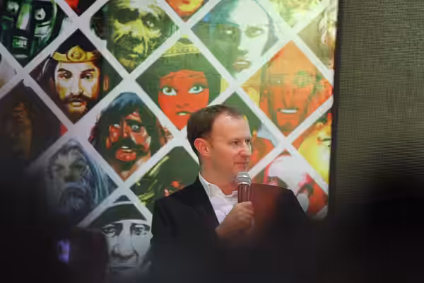Mark Gatiss on stage Mumbai Film and Comic Con 2014.