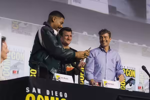 Aaron Pierre, Nathan Fillion, &amp; Kyle Chandler at San Diego Comic Con 2026