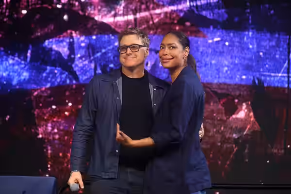 Alan Tudyk and Gina Torres speaking with attendees at the 2024 Phoenix Fan Fusion at the Phoenix Convention Center in Phoenix, Arizona. Please attribute to Gage