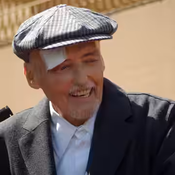 Dennis Hopper at a ceremony to receive a star on the Hollywood Walk of Fame. The bandage above his eye is from a fall a day before. (2010)
