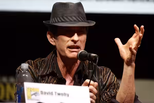 David Twohy speaking at the 2013 San Diego Comic Con International, for "Riddick", at the San Diego Convention Center in San Diego, California. Please attribute