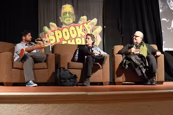 Jim Doyle interviews Chris Sarandon and Ken Page at Spooky Empire's Ultimate Horror Weekend 2014 held in Orlando, Florida