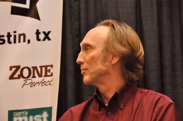 Henry Selick, director of Coraline, speaks on a panel with Robert Rodreguiz during South by Southwest 2009.