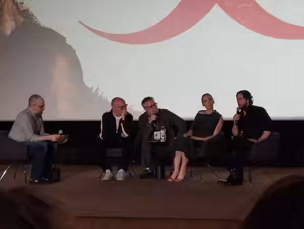 Danny Boyle, Jodie Comer et Aaron Taylor-Johnson au MK2 Bibliothèque dans le cadre d'une projection spéciale de "28 jours plus tard", en prévision de la sortie  (2025)