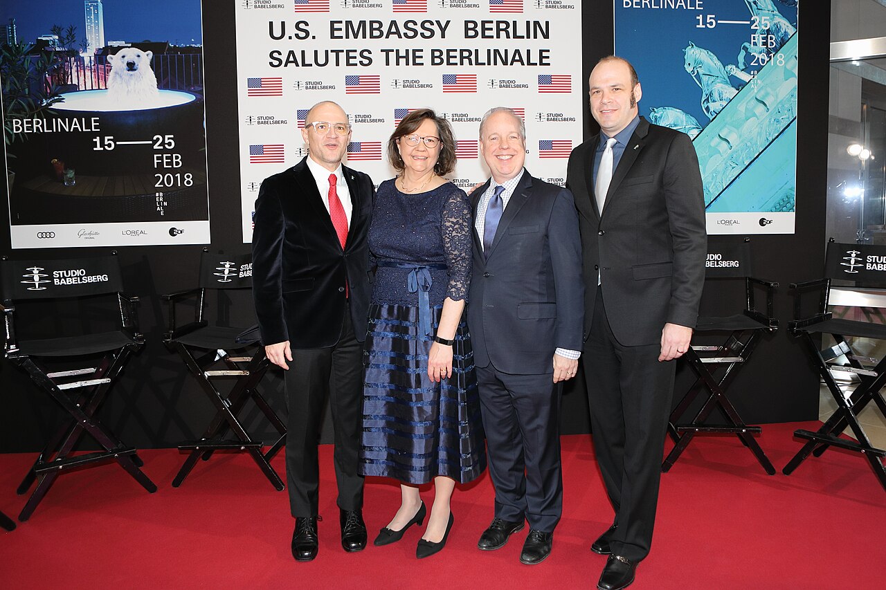 L to R: David Zellner, Michelle Logsdon, Kent Logsdon, and Nathan Zellner, Berlinale Reception 2018