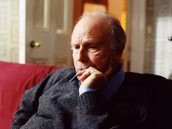 Actor Edward Hardwicke playing the part of Leonard in the 2003 film The Goodbye Plane (2021)