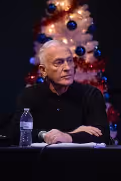 Actor Mark Rolston answers questions during a Gold Pass Exclusive Actors panel on Camp Foster, Okinawa, Japan, Dec. 1 2023. Marine Corps Community Services Okin