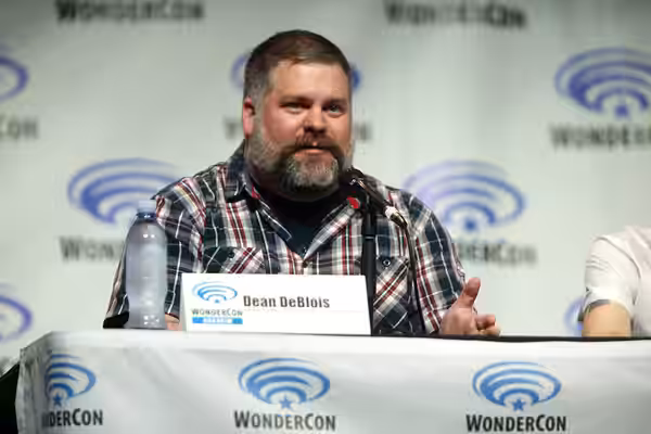 Dean DeBlois speaking at the 2014 WonderCon, for "How to Train Your Dragon 2", at the Anaheim Convention Center in Anaheim, California.