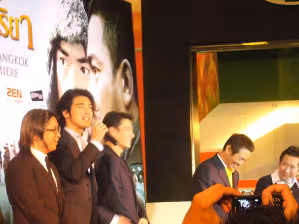 Peter Chan,Takeshi Kaneshiro,Andy Lau and Jet Li at the preview of the film The Warlords at SF World Cinema, CentralWorld, Bangkok.