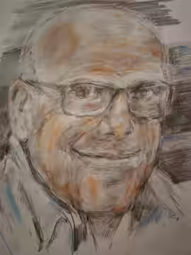 Piotr Machalica (1955-2020) - aktor. Szkic portretu, ołówek i pastele, format A3. (2021)