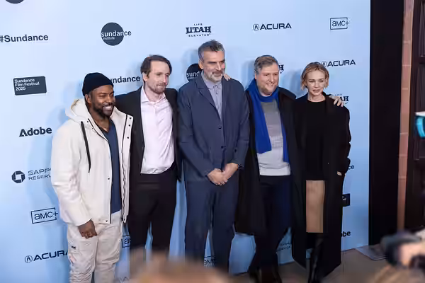 Cast & James Griffith (Director) at the 2025 Sundance Film Festival premiere of "Ballad of Wallis Island"