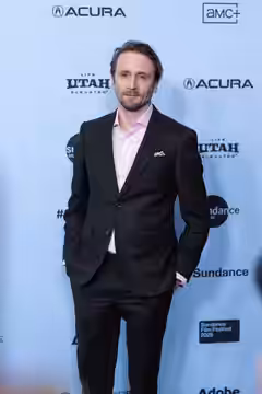 Tom Basden at the 2025 Sundance Film Festival premiere of "Ballad of Wallis Island"