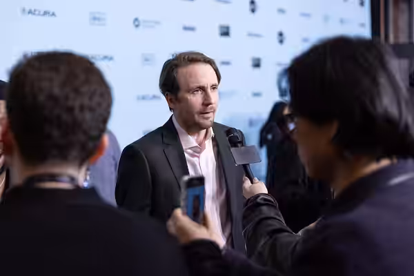 Tom Basden at the 2025 Sundance Film Festival premiere of "Ballad of Wallis Island"