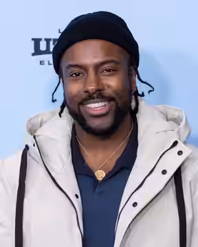 Akemnji Ndifornyen at the 2025 Sundance Film Festival premiere of "Ballad of Wallis Island"
