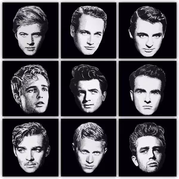Havi Schanz celebrates the Golden Age of cinema with striking portraits of Robert Redford, Paul Newman, Cary Grant, Marlon Brando, Rock Hudson, Montgomery Clift (2014)