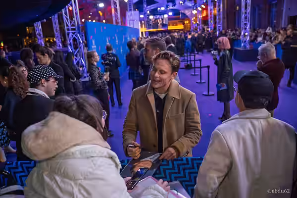 Billy Magnussen at Serie mania 2026 for The Audacity