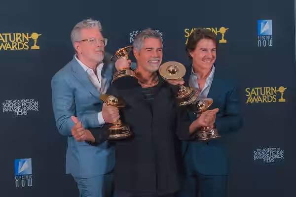 Christopher McQuarrie, Esai Morales, &amp; Tom Cruise at the 53rd Saturn Awards (2026)