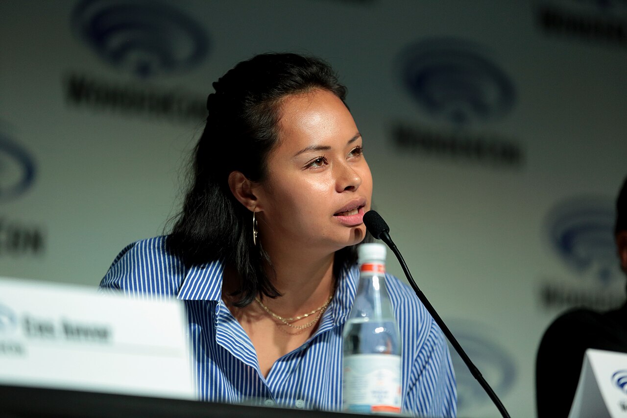 Frankie Adams speaking at the 2018 WonderCon, for "The Expanse", at the Anaheim Convention Center in Anaheim, California. Please attribute to Gage Skidmore if u