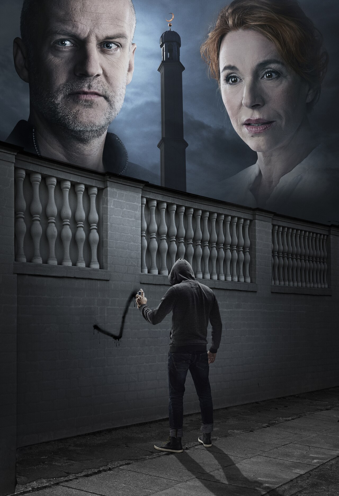 Troels Lyby and Ann Eleonora Jørgensen in the Copenhagen theater Folketeatret's production of the play "Vrede" (Fury) by Joanna Murray-Smith. (2015)