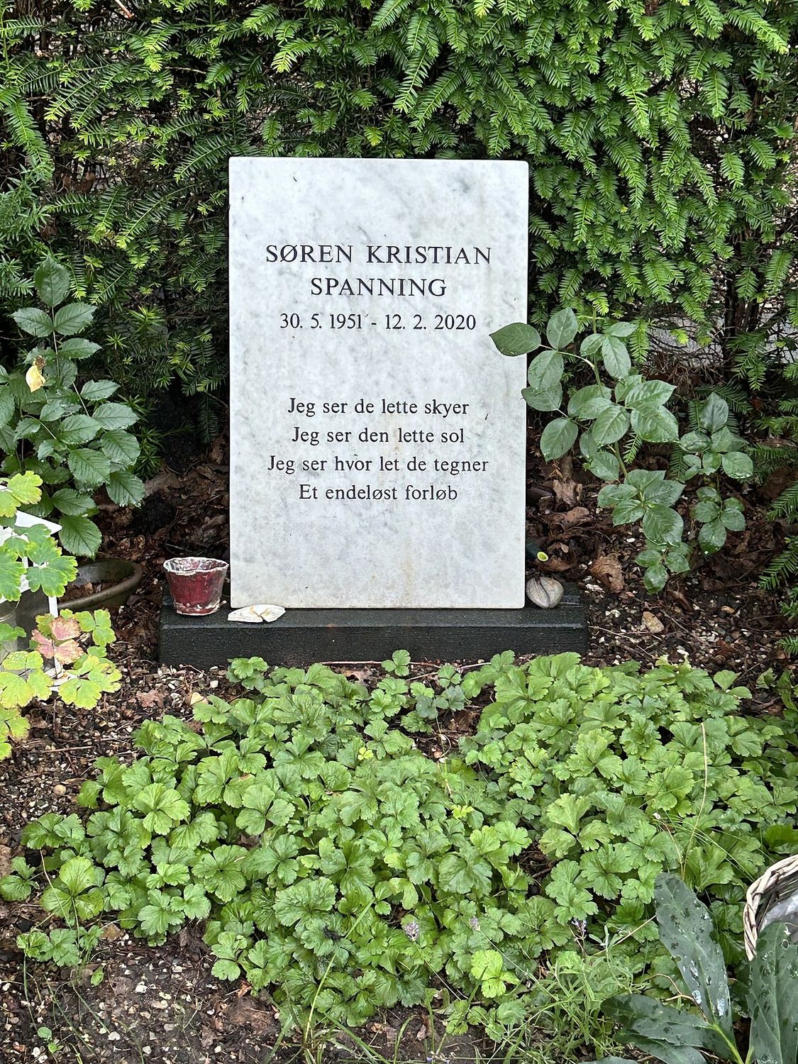 Søren Spannings gravsted på Frederiksberg Ældre Kirkegård. (2024)