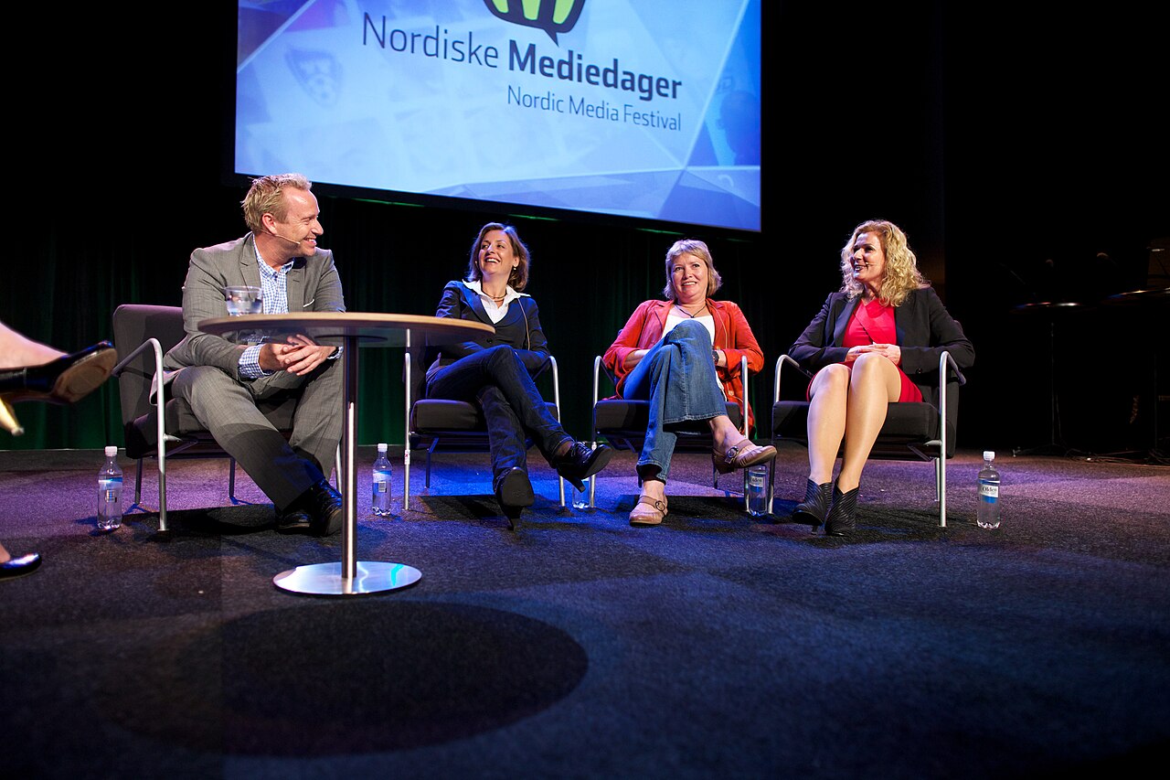 Bergen, 20110513. Nordiske Mediedager, fredag. Adam Price , Camilla Hammerich, Marie Simonsen, Karita Bekkemellem. Foto: Eirik Helland Urke