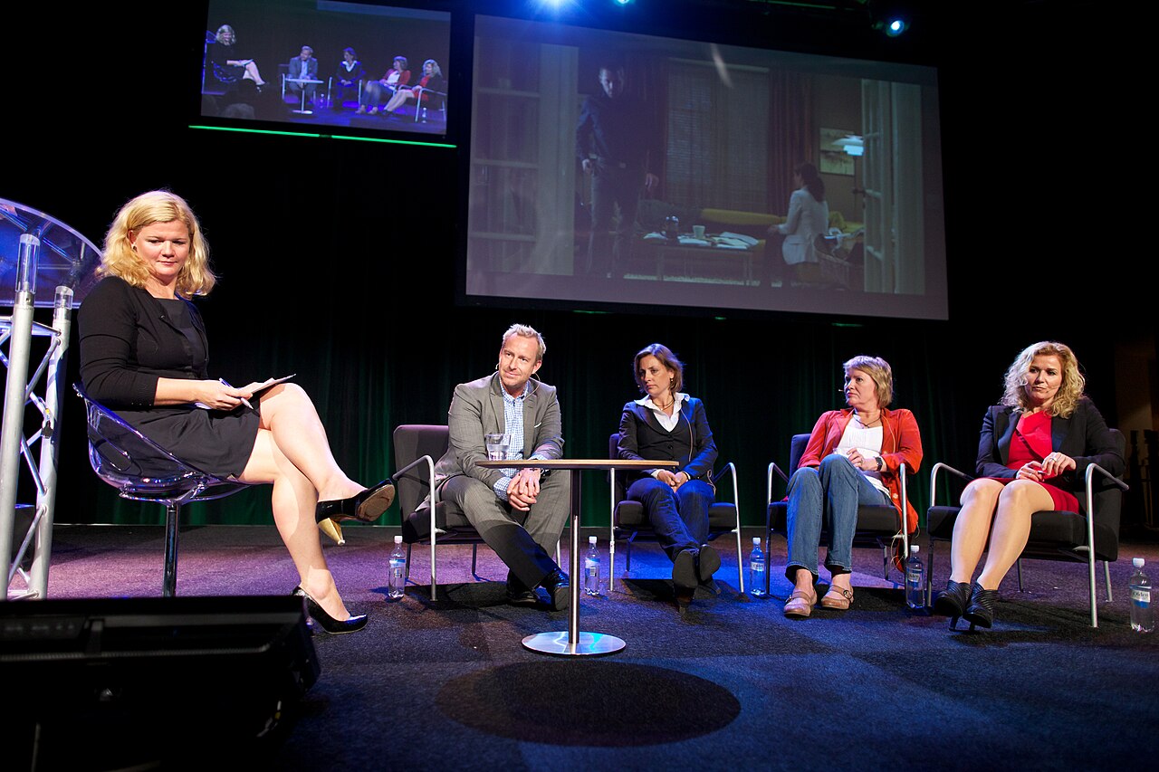 Bergen, 20110513. Nordiske Mediedager, fredag. Anne Lindmo, Adam Price , Camilla Hammerich, Marie Simonsen, Karita Bekkemellem. Foto: Eirik Helland Urke