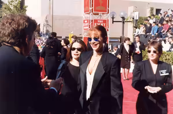 Lauren Holly (right) on the red carpet at the Emmy Awards 1993 - Permission granted to copy, publish, broadcast or post but please credit "photo by Alan Light" 