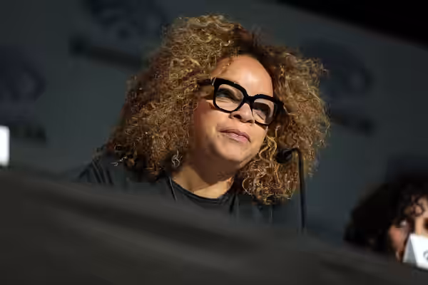 Ruth Carter speaking at the 2018 WonderCon at the Anaheim Convention Center in Anaheim, California. Please attribute to Gage Skidmore if used elsewhere.