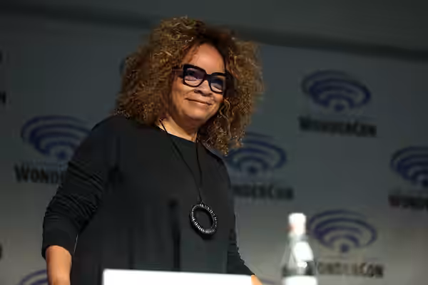 Ruth Carter speaking at the 2018 WonderCon at the Anaheim Convention Center in Anaheim, California. Please attribute to Gage Skidmore if used elsewhere.