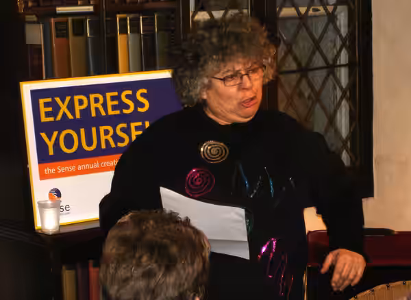 Miriam Margolyes reading an extract from Oliver Twist at the Express Yourself creative writing awards for Sense - see www.sense.org.uk (2006)