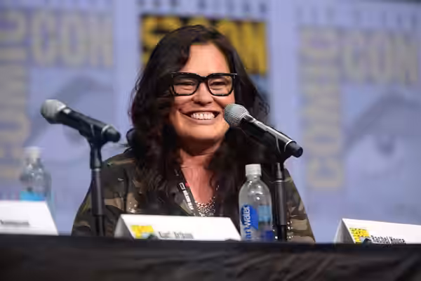 Rachel House speaking at the 2017 San Diego Comic Con International, for "Thor: Ragnarok", at the San Diego Convention Center in San Diego, California. Please a