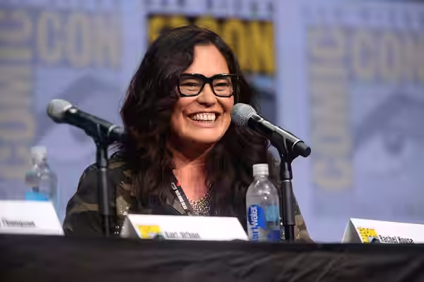 Rachel House speaking at the 2017 San Diego Comic Con International, for "Thor: Ragnarok", at the San Diego Convention Center in San Diego, California. Please a