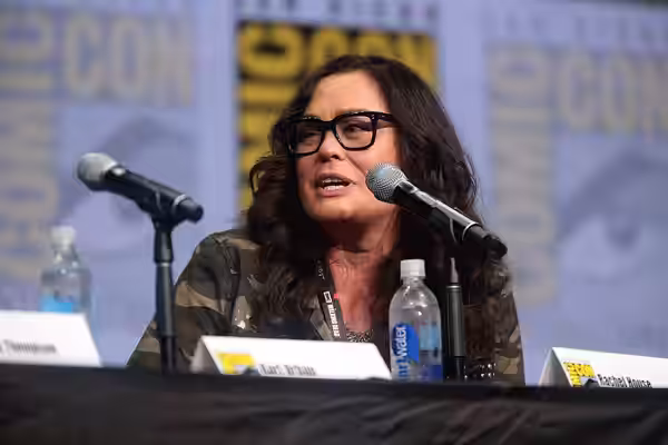 Rachel House speaking at the 2017 San Diego Comic Con International, for "Thor: Ragnarok", at the San Diego Convention Center in San Diego, California. Please a