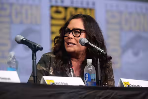 Rachel House speaking at the 2017 San Diego Comic Con International, for "Thor: Ragnarok", at the San Diego Convention Center in San Diego, California. Please a