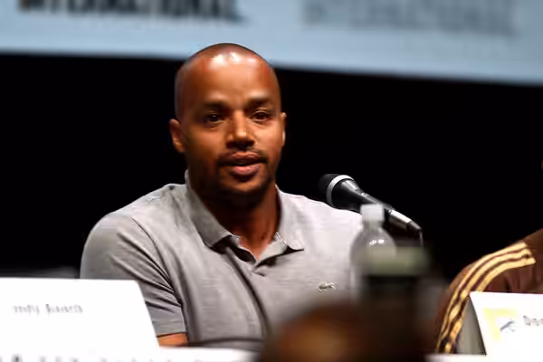 Donald Faison speaking at the 2013 San Diego Comic Con International, for "Kick-Ass 2", at the San Diego Convention Center in San Diego, California. Please attr