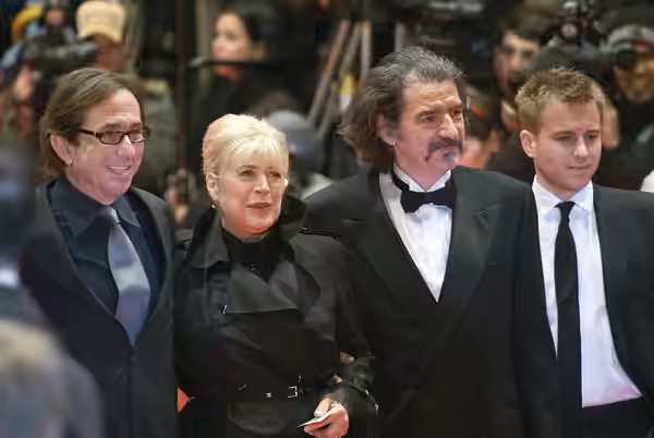 From left to right, Sam Garbarski, Marianne Faithfull, Miki Manojlović and Kevin Bishop at the premiere of Irina Palm, at the 2007 Berlin International Film Fes