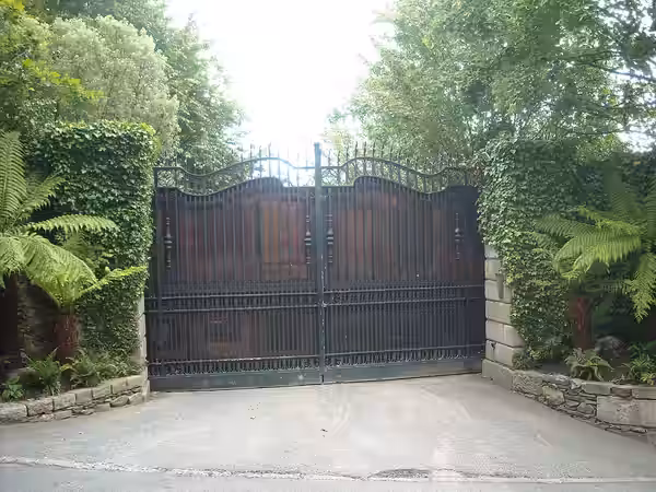 The entrance gate to the Bono's house on Vico Road in Dalkey, Ireland.