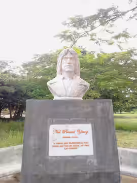 Busto de Neil Young. Ubicación: Parque Andrés Eloy Blanco. Ciudad: Puerto La Cruz. Estado: Anzoátegui. País: Venezuela (2024)