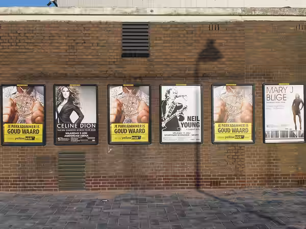Posters at junction of Binderij / Maalderij, Amstelveen 2008