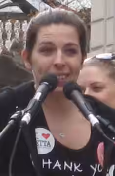 American actress Heather Matarazzo speaking at a New York City Rally for Equal Marriage. (2008)