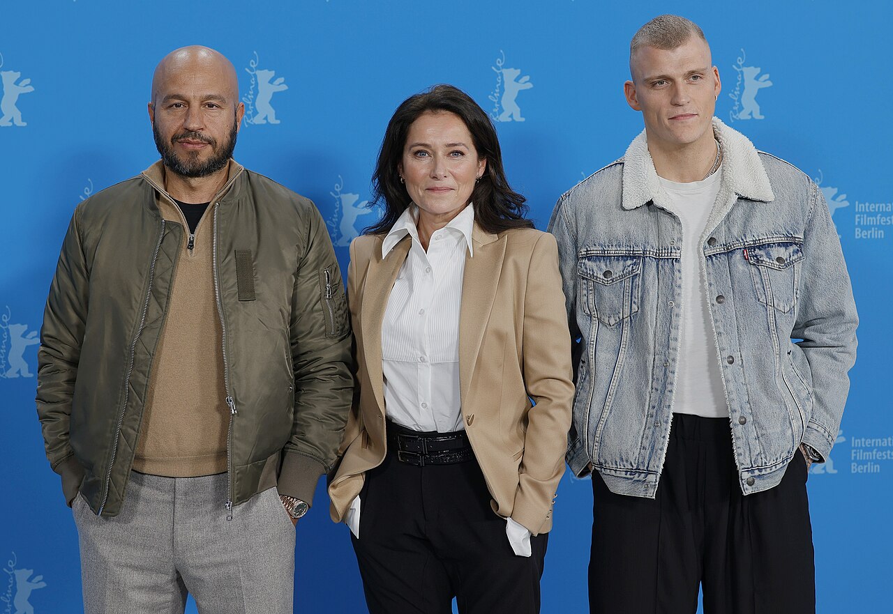 Film Cast of Vogter:Dar Salim, Sidse Babett Knudsen, Sebastian Bull at Berlinale 2024