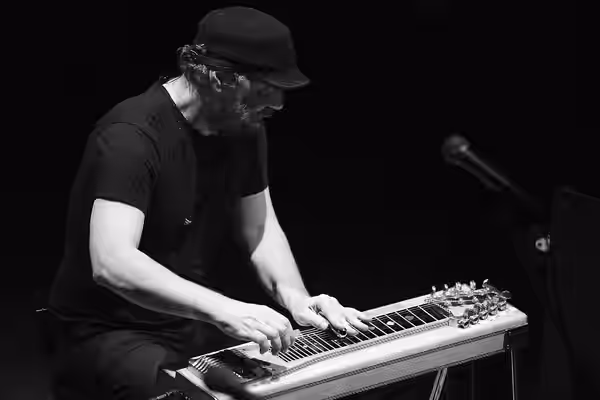 Daniel Lanois performing at the Stockey Centre in Parry Sound, Ontario, Canada on November 8, 2008. Photo by Andrew Hoshkiw.