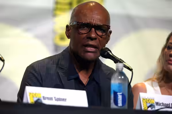 Michael Dorn speaking at the 2016 San Diego Comic Con International, for "Star Trek", at the San Diego Convention Center in San Diego, California. Please attrib