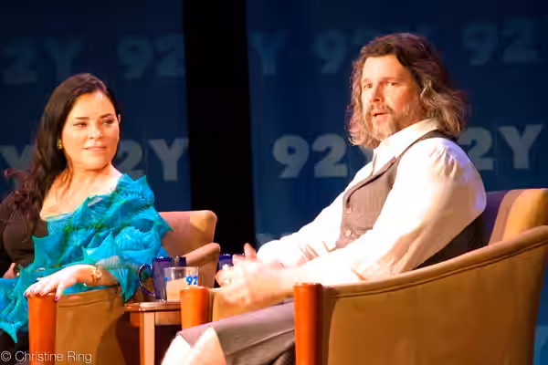 Author Diana Gabaldon and showrunner Ronald D. Moore at 92nd Street Y for the New York premiere of the first season of the TV series Outlander, which is based o (2014)