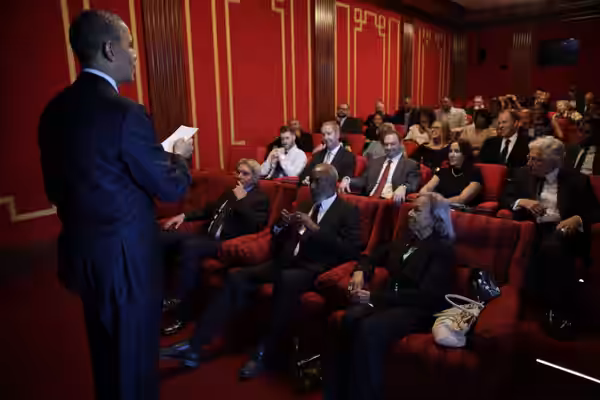 President Barack Obama hosts Rachel Robinson, widow of Jackie Robinson, family members and cast and crew members of the movie "42" for a screening in the Family (2013)
