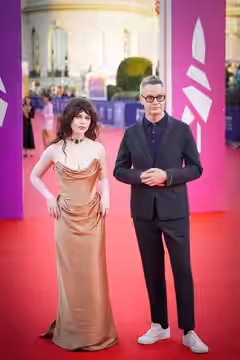 Nicolas Winding Refn and Sophie Thatcher at Deauville film festival for Her Private Hell (2026)