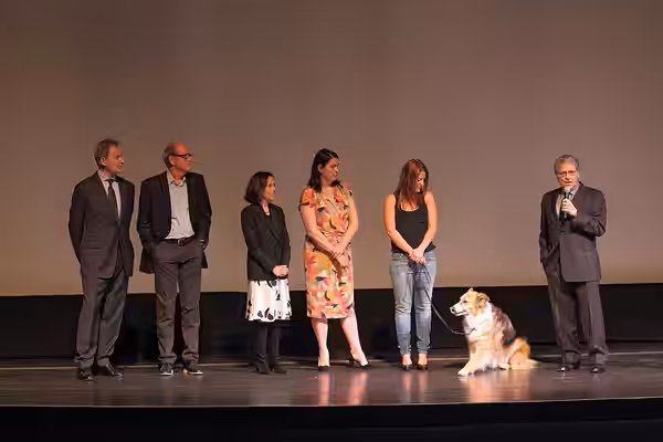 Actors Kevin Kline, Richard Jenkins, Meg Kasdan, Elizabeth Redleaf, Casey (aka Freeway) and Lawrence Kasdan at the 2012 Miami International Film Festival Premie