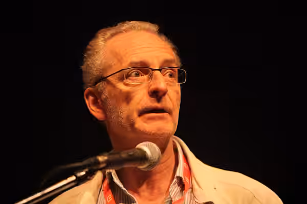 Italian film producer, director and former investment banker Uberto Pasolini Dall'Onda at the Karlovy Vary International Film Festival in July 2014.